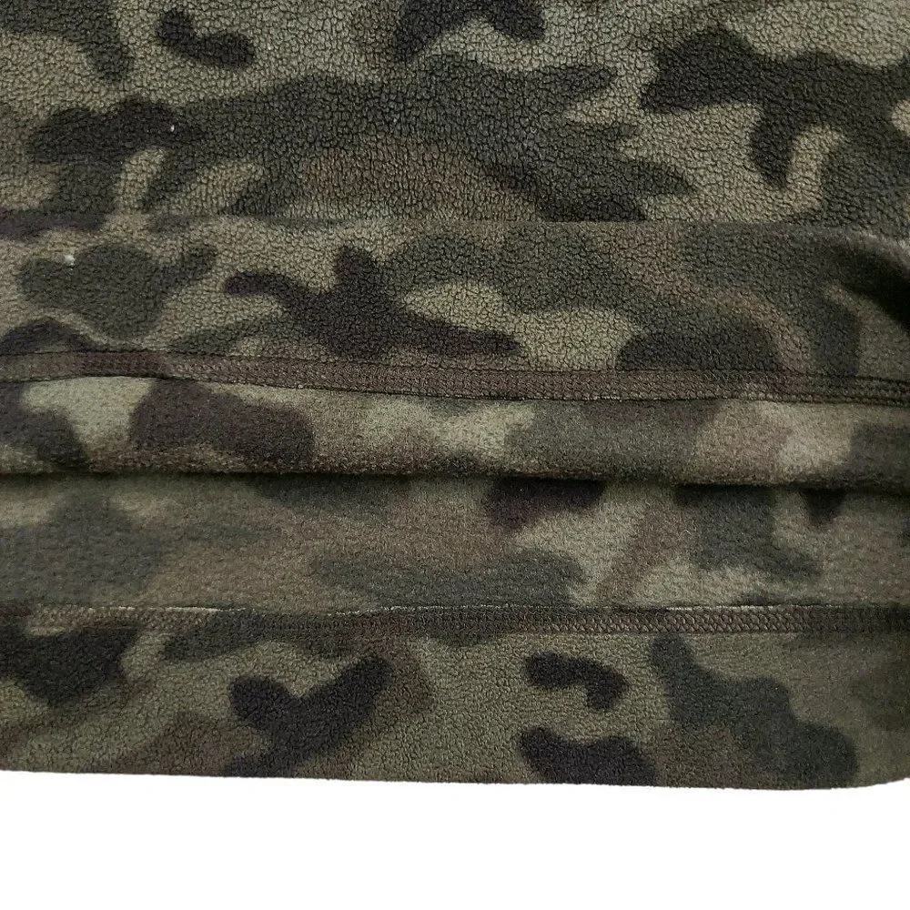 Old Navy Boys Fleece Camo Sweater 14 Green 1/4 Zip Warm Travel Outdoor